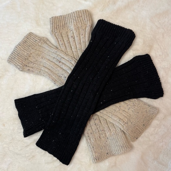 Knit Leg Warmers, Y2K Style, 2 Pairs, Black set & Cream set - Picture 9 of 9